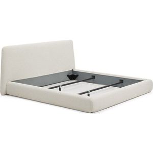 Béžová čalouněná dvoulůžková postel bez roštu 180x200 cm Martina – Kave Home obraz