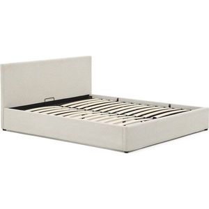 Béžová čalouněná dvoulůžková postel s úložným prostorem s roštem 180x200 cm Nahiri – Kave Home obraz