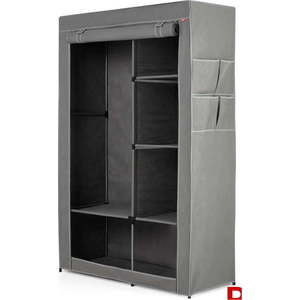 Šedá látková šatní skříň 105x161 cm – Rayen obraz