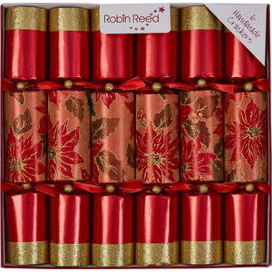 Vánoční crackery v sadě 6 ks Glittery Poinsettia – Robin Reed obraz