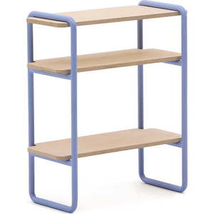 Světle modrá/v přírodní barvě závěsná dětská knihovna v dekoru jasanu 60x70x28 cm Tinn – Kave Home obraz