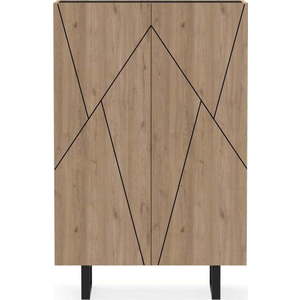 Černá/přírodní skříňka v dekoru dubu 90x137 cm Milena – Marckeric obraz