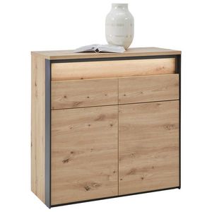 Voleo KOMODA, černá, dub artisan, 88/88/38 cm obraz