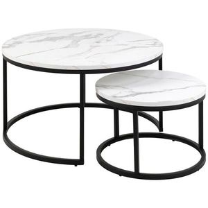 MID.YOU KONFERENČNÍ STOLEK, černá, bílá, kov, kompozitní dřevo, 80/45/80 cm obraz