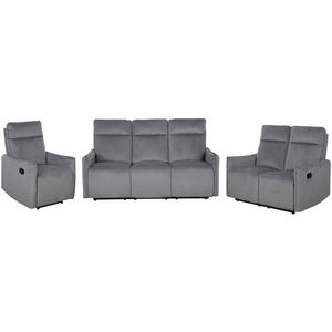 P & B SEDACÍ SOUPRAVA 3+2+1, textil, tmavě šedá obraz