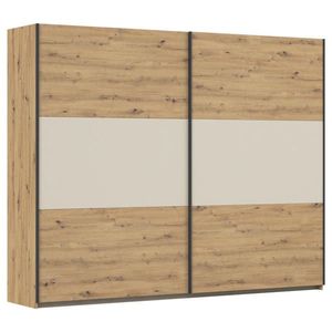 Rauch Möbel SKŘÍŇ S POSOUVACÍMI DVEŘMI, barvy hliníku, šampaňská, dub artisan, 261/210/59 cm obraz