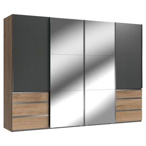MID.YOU SKŘÍŇ S POSOUVACÍMI DVEŘMI, barvy grafitu, barvy dubu, 300/216/65 cm obraz