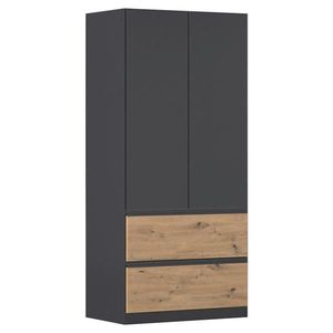 Rauch Möbel ŠATNÍ SKŘÍŇ S OTOČNÝMI DVEŘMI, šedá, dub artisan, 91/197/54 cm obraz