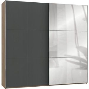 MID.YOU SKŘÍŇ S POSOUVACÍMI DVEŘMI, barvy grafitu, barvy dubu, 250/236/65 cm obraz