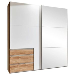 MID.YOU SKŘÍŇ S POSOUVACÍMI DVEŘMI, bílá, barvy dubu, 200/216/65 cm obraz