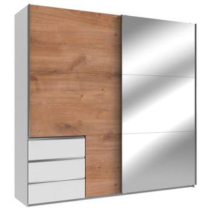 MID.YOU SKŘÍŇ S POSOUVACÍMI DVEŘMI, bílá, barvy dubu, 250/236/65 cm obraz