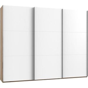 MID.YOU SKŘÍŇ S POSOUVACÍMI DVEŘMI, bílá, barvy dubu, barvy hliníku, 300/236/65 cm obraz
