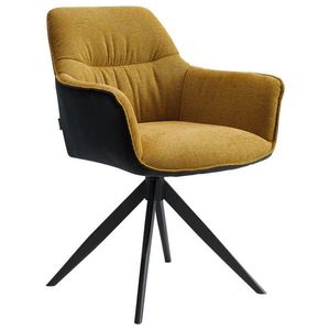 Novel ŽIDLE S PODRUČKAMI, železo, tkaná látka, antracitová, žlutá, černá obraz