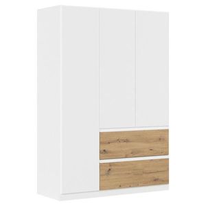 Rauch Möbel ŠATNÍ SKŘÍŇ S OTOČNÝMI DVEŘMI, bílá, dub artisan, 136/197/54 cm obraz