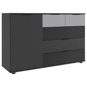 MID.YOU KOMODA, barvy grafitu, černá, světle šedá, 130/83/41 cm obraz