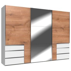 MID.YOU SKŘÍŇ S POSOUVACÍMI DVEŘMI, bílá, barvy dubu, 300/216/65 cm obraz