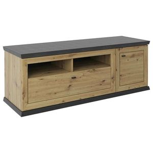 Hom`in KOMODA POD TELEVIZI, tmavě šedá, dub artisan, 150/55, 6/50 cm obraz