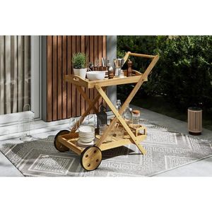 Ambia Garden ZAHRADNÍ SERVÍROVACÍ VOZÍK, barvy akácie, 85/90/53 cm obraz