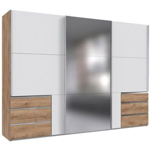 MID.YOU SKŘÍŇ S POSOUVACÍMI DVEŘMI, bílá, barvy dubu, 300/216/65 cm obraz