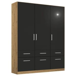 Rauch Möbel ŠATNÍ SKŘÍŇ S OTOČNÝMI DVEŘMI, šedá, dub artisan, 136/210/54 cm obraz