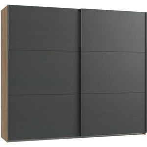 MID.YOU SKŘÍŇ S POSOUVACÍMI DVEŘMI, barvy grafitu, barvy dubu, 200/216/65 cm obraz