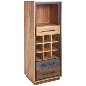 Landscape REGÁL NA VÍNO, akácie, recyklované dřevo, hnědá, barvy akácie, tmavě šedá, 50/130/40 cm obraz