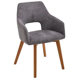 Voleo ŽIDLE S PODRUČKAMI, tkaná látka, antracitová, barvy dubu obraz