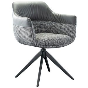 Novel ŽIDLE S PODRUČKAMI, železo, tkaná látka, mikrovlákno, šedá obraz