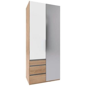 MID.YOU ŠATNÍ SKŘÍŇ S OTOČNÝMI DVEŘMI, bílá, trámové dubové dřevo, 100/216/58 cm obraz