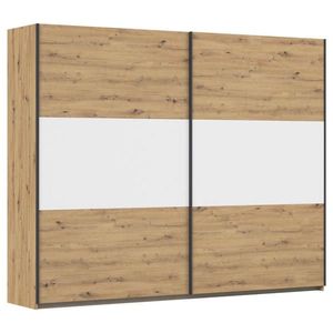 Rauch Möbel SKŘÍŇ S POSOUVACÍMI DVEŘMI, bílá, barvy hliníku, dub artisan, 261/210/59 cm obraz