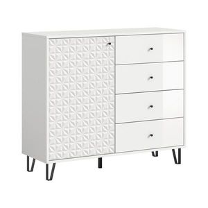 Livetastic VYSOKÁ KOMODA, vysoce lesklá bílá, 110/96/40 cm obraz