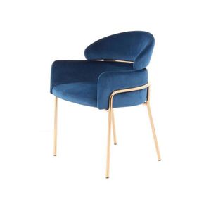 ŽIDLE S PODRUČKAMI, nerezová ocel, železo, samet, modrá, barvy zlata obraz