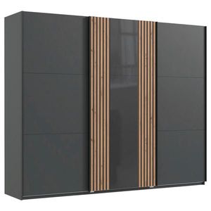 MID.YOU SKŘÍŇ S POSUVNÝMI DVEŘMI, barvy grafitu, šedá, dub artisan, 250/216/65 cm obraz