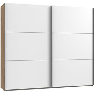 MID.YOU SKŘÍŇ S POSOUVACÍMI DVEŘMI, bílá, barvy dubu, 200/216/65 cm obraz