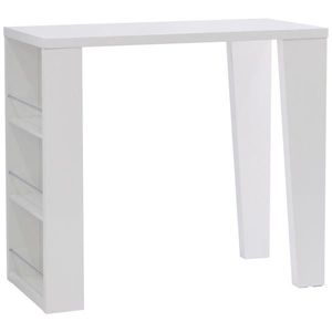 BAROVÝ STŮL, vysoce lesklá bílá, 120/107/60 cm obraz