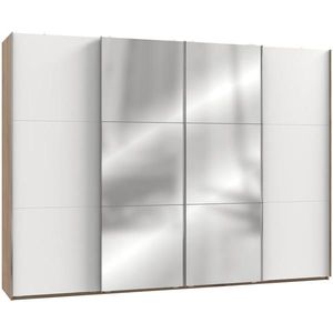 MID.YOU SKŘÍŇ S POSOUVACÍMI DVEŘMI, bílá, barvy dubu, 300/216/65 cm obraz