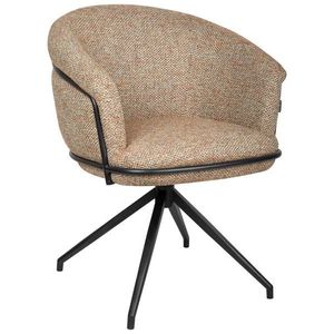 Belluti ŽIDLE S PODRUČKAMI, železo, buklé, černá, terracotta obraz