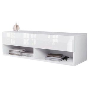 P & B Nízka komoda, vysoce lesklá bílá, 100/30/31 cm obraz