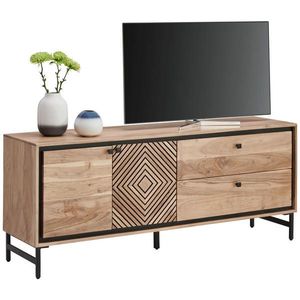 Ambia Home NÍZKÁ KOMODA, akácie, černá, barvy akácie, 160/65/40 cm obraz