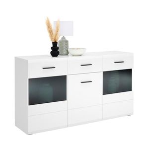 Hom`in ŠIROKÁ KOMODA, antracitová, bílá, 150/84, 6/41, 6 cm obraz