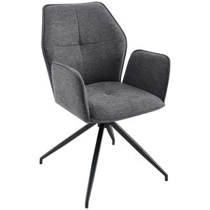 Carryhome ŽIDLE S PODRUČKAMI, železo, tkaná látka, černá, tmavě šedá obraz