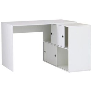 MID.YOU ROHOVÝ PSACÍ STŮL, bílá, 120/78/107 cm obraz