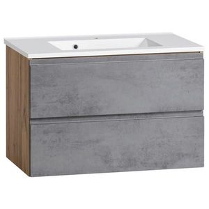 Held SKŘÍŇKA S UMYVADLEM, šedá, dub wotan, 80 cm obraz