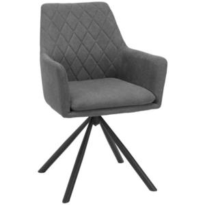 Hom`in ŽIDLE S PODRUČKAMI, železo, tkaná látka, šedá, černá obraz