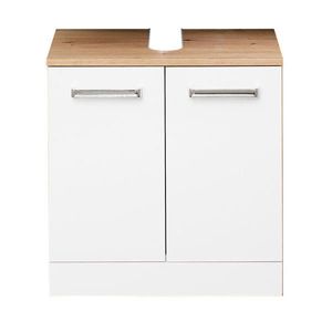 Xora SKŘÍŇKA POD UMYVADLO, bílá, dub artisan, 55/56/33 cm obraz