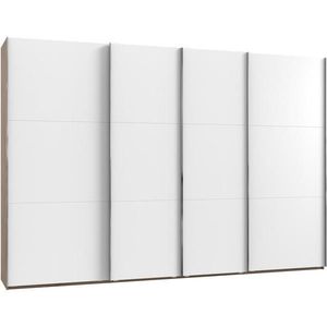 MID.YOU SKŘÍŇ S POSOUVACÍMI DVEŘMI, bílá, barvy dubu, barvy hliníku, 350/236/65 cm obraz