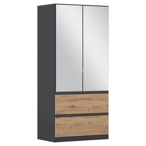 Rauch Möbel ŠATNÍ SKŘÍŇ S OTOČNÝMI DVEŘMI, šedá, dub artisan, 91/197/54 cm obraz