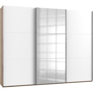 MID.YOU SKŘÍŇ S POSOUVACÍMI DVEŘMI, bílá, barvy dubu, 300/236/65 cm obraz