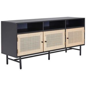 MID.YOU NÍZKÁ KOMODA, ratan, přírodní barvy, černá, 140/62/38 cm obraz