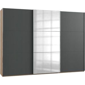 MID.YOU SKŘÍŇ S POSOUVACÍMI DVEŘMI, barvy grafitu, barvy dubu, 300/216/65 cm obraz